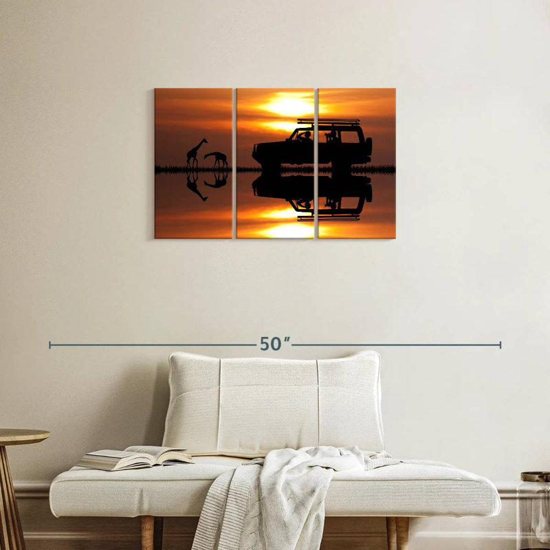 «Brampt Giraffe Sunset Journey», H 20 po x l 33 po
