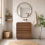 Base de meuble-lavabo 30 po avec tiroirs doubles, armoire de rangement autoportante, bois d'ingénierie au fini brun pour salle de bain moderne