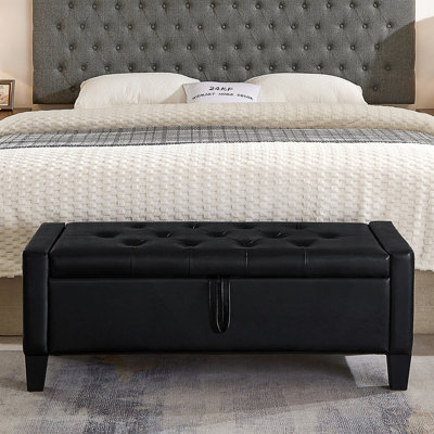 Ottoman with Storage Bench and Safety Hinge 350 lbs Weight Capacity