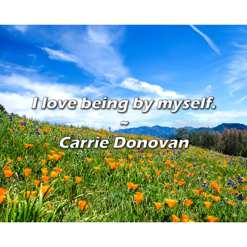 Citation de Carrie Donovan: «I love Being By Me».