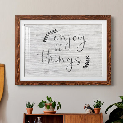 Enjoy the Little Things - Reproduction d'art textuel sur papier encadré
