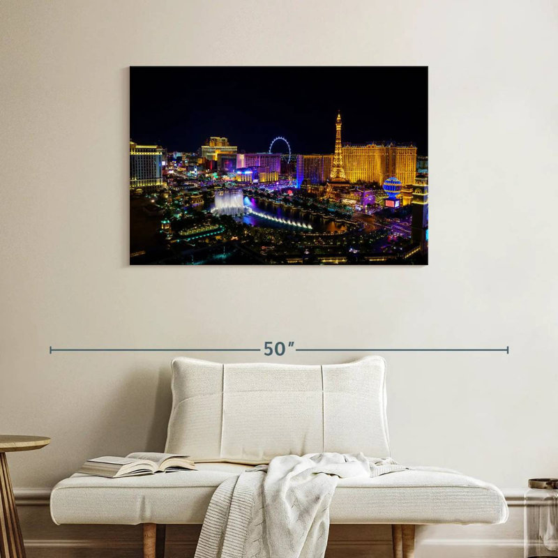 Las Vegas sur toile, H 26 po x l 39 po x P 1,25 po