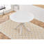 Table de salle à manger de 42,1 po de style Mid-Century pour 4 à 6 personnes avec plateau rond en MDF, table de salle à manger à piédestal, table basse de loisir, pieds croisés