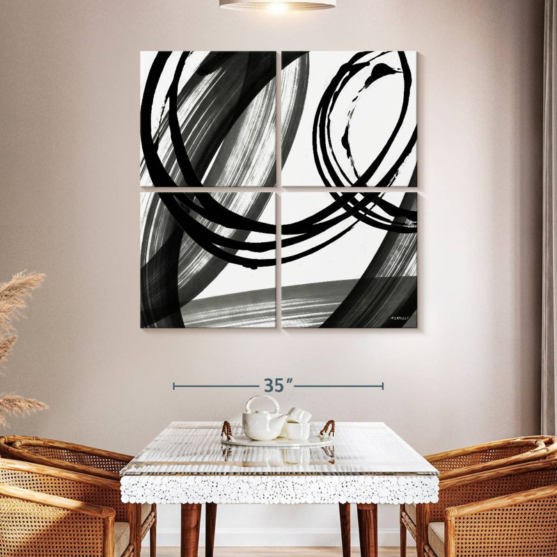 Black And White Pop I, 45" H x 45" W
