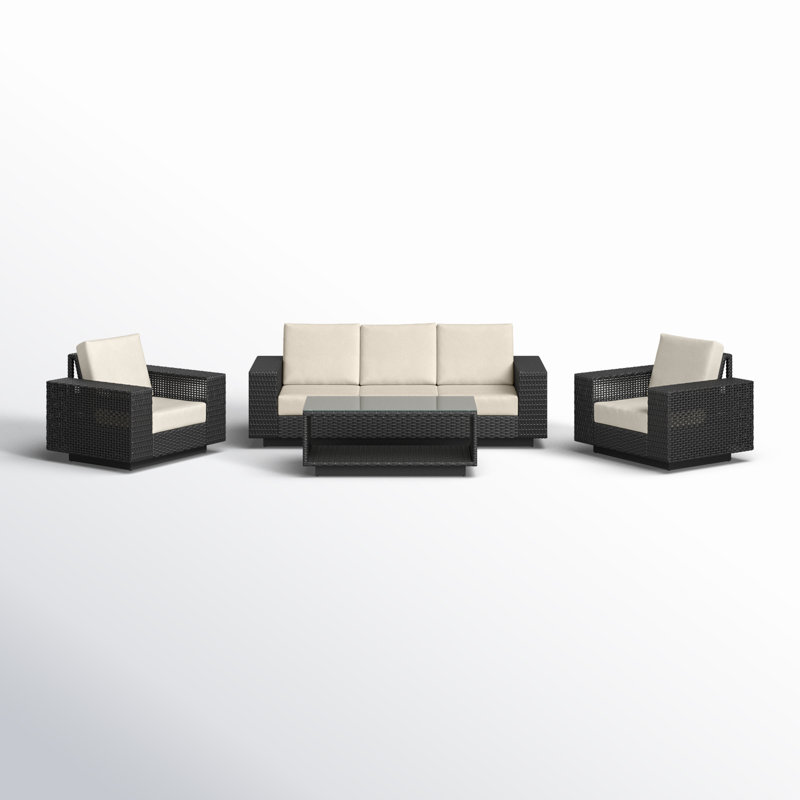 Aceline 4-piece Outdoor Seating Group with Swivel Chairs and Sunbrella Cushions