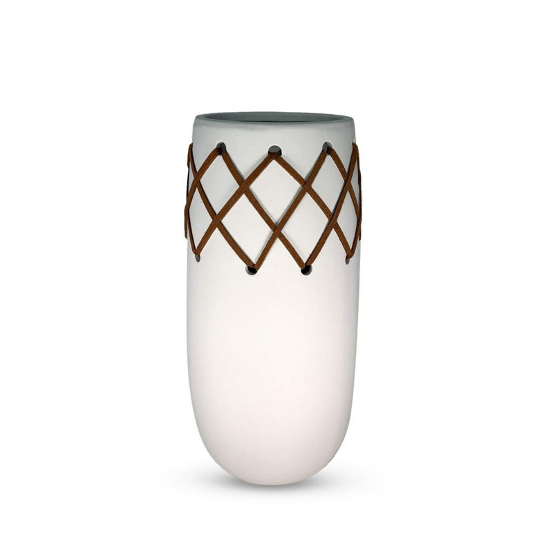 Vase en céramique brillant style Sud-Ouest, Blanc