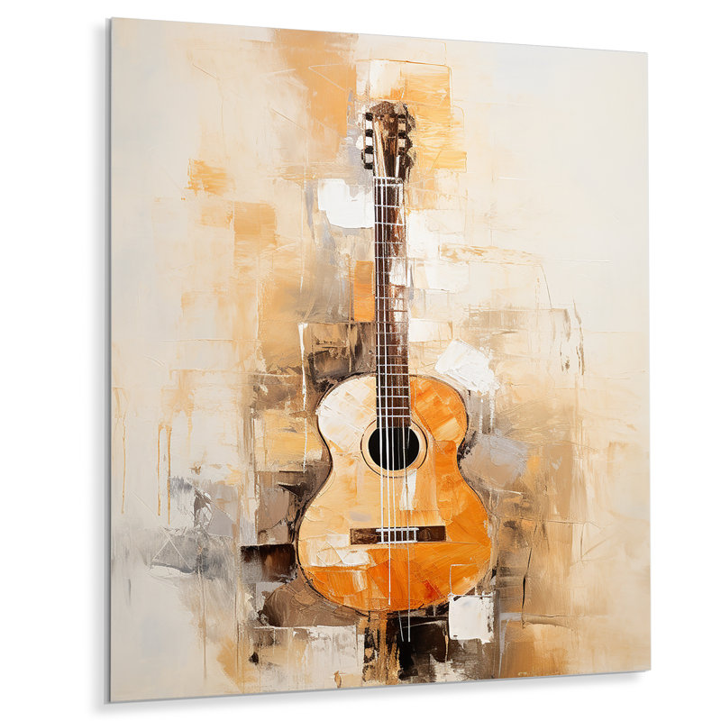 «Guitare Simplicité terreux brun» sur, H 40 po x l 30 po