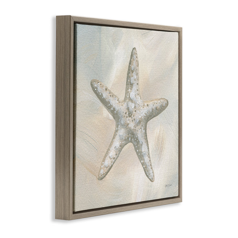 Simple, étoile de mer beige encadrée par Floater, Cadre flottant orme Montalcino, H 18 po x l 18 po