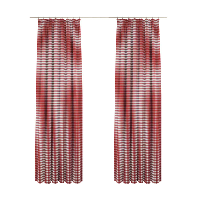 Montilly Room Darkening Curtain Pair, 55 W x 125 D cm, Red/White