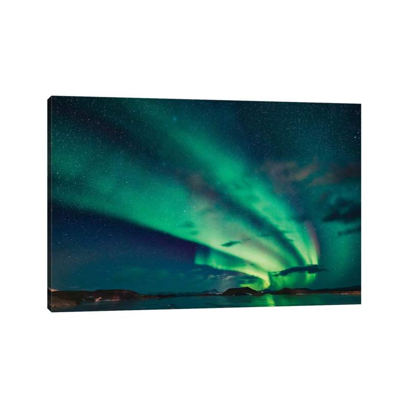 Aurora Borealis, Lake Myvatn, Iceland 1 Piece Wrapped Canvas Wall Art, 18" H x 26" W, Wrapped Canvas
