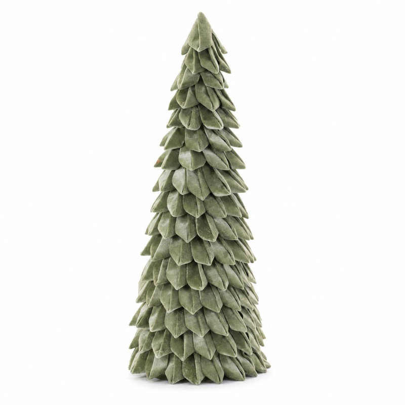 26" Green Fabric Trees Tabletop Sculpture
