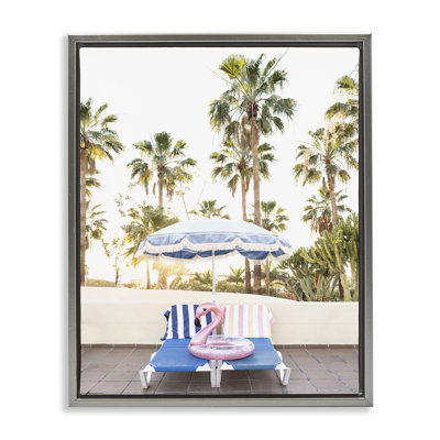 «Poolside Flamingo Float», art mural sur toile flottante par Sissi et Seb
