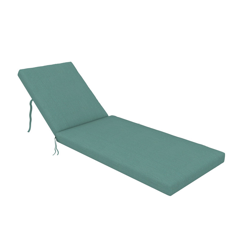 Amala Sunbrella® Outdoor Chaise Lounge Cushion, 22" x 24"/24.5" x 52.5", Cast Breeze Sunbrella® Plainweave