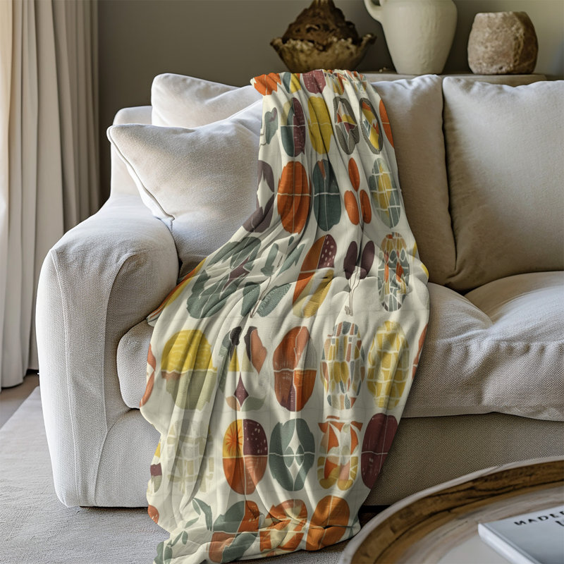 Scandinavian Soil Serenity - couverture en sherpa de qualité supérieure 1 pièce - reproduction d'art luxueuse