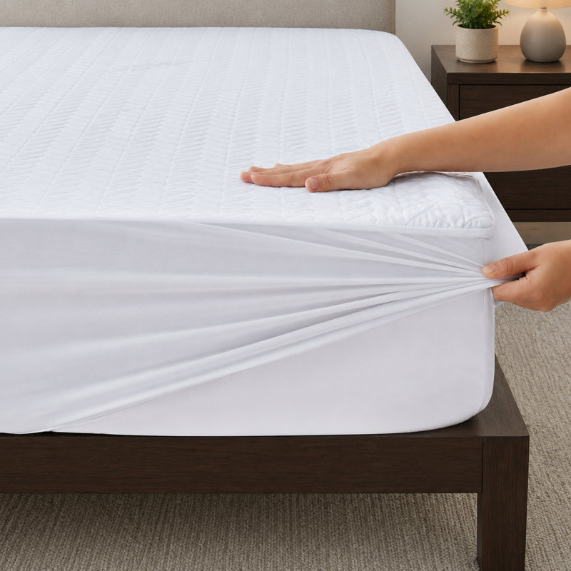 Protège-matelas matelassé imperméable doux et respirant à ultrasons, Lit simple