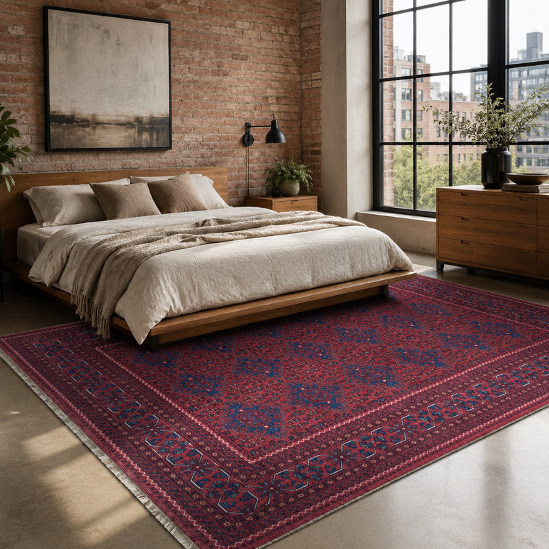 Vintage Look Cotton and Chenille Flatweave Area Rug, 120 x 180 cm