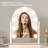 Vanity Mirror With Lights, 14''X12'' Arched Makeup Mirror With 3 Color Modes And 9 Dimmable Bulbs, Desk Vanity Mirror With Memory, (White)