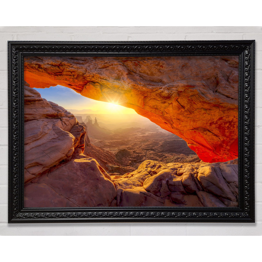 Sun Burst Through The Red Rock Canyon - Einzelne Bilderrahmen Kunstdrucke