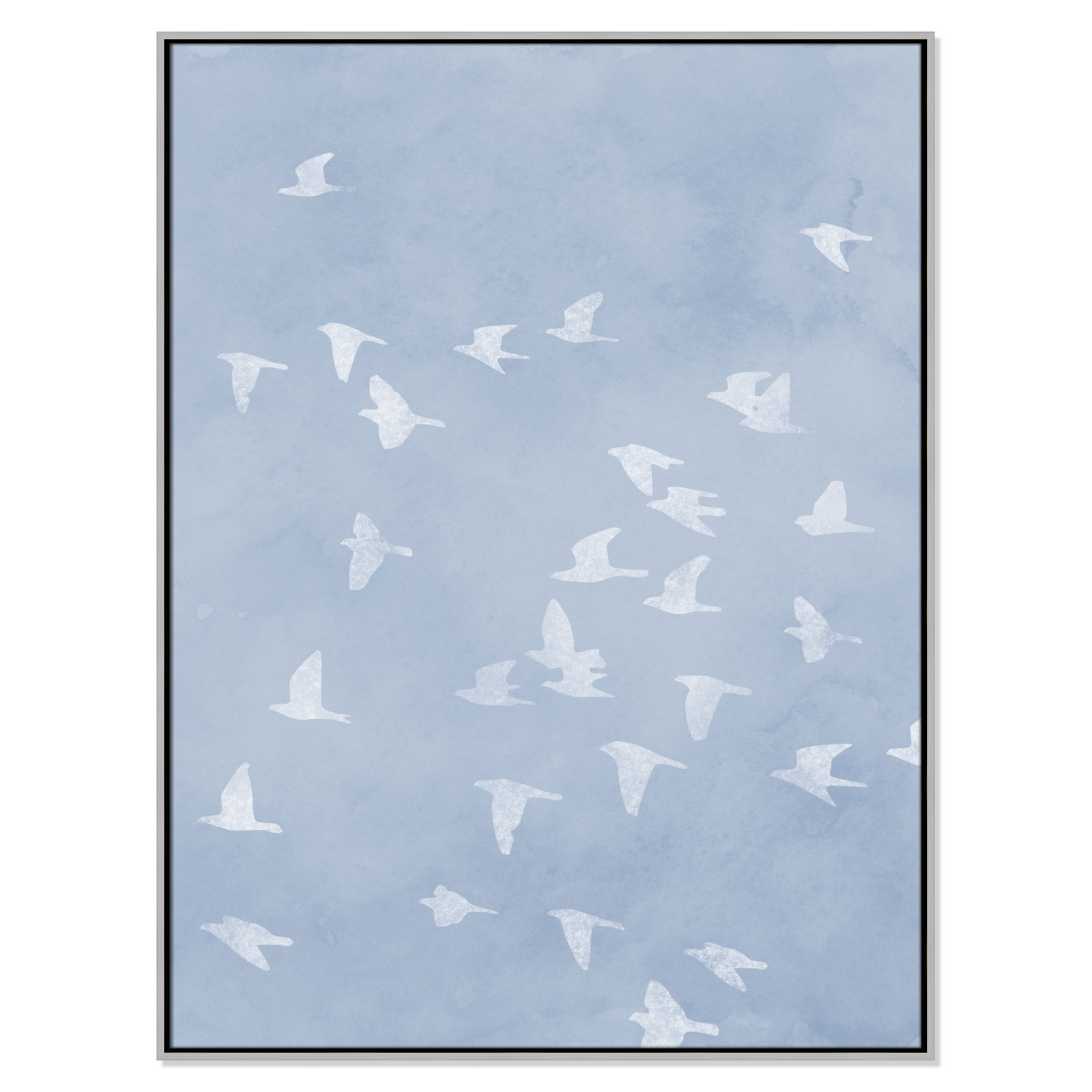 Flying Friends Print by Marcus Prime, 37.5'' W x 49.5'' H, Silver Floater