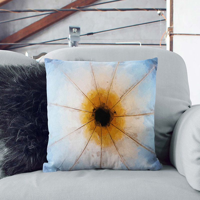 Abstract Square Throw Cushion, 40cm H x 40cm W x 15cm D, Black