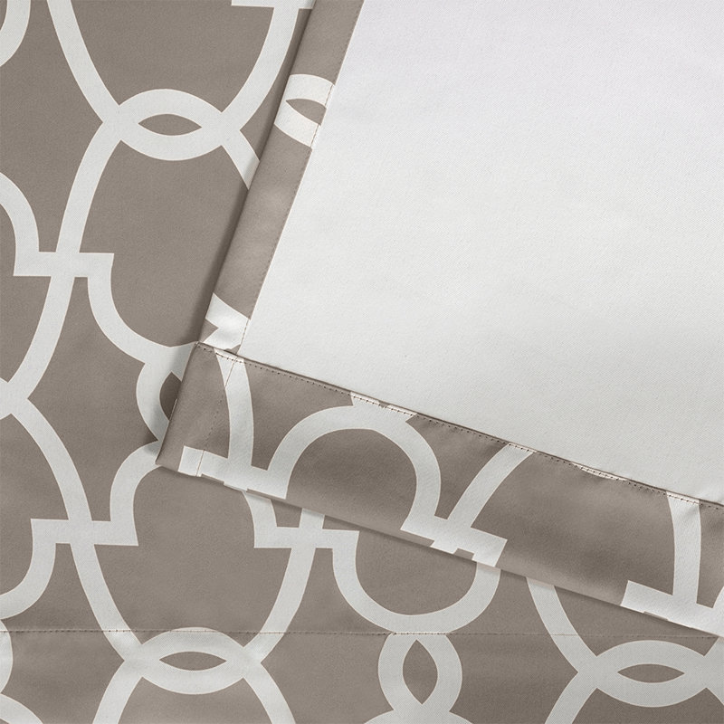 Andish 100% Polyester Room Darkening Curtain Pair, Taupe, 52" W x 96" L