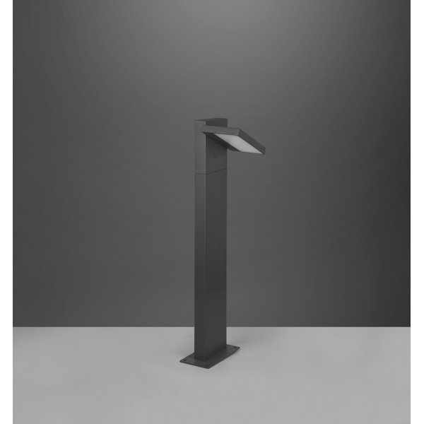 Ivy Bronx Aariya Anthracite Solar Powered Integrated LED Metal Bollard