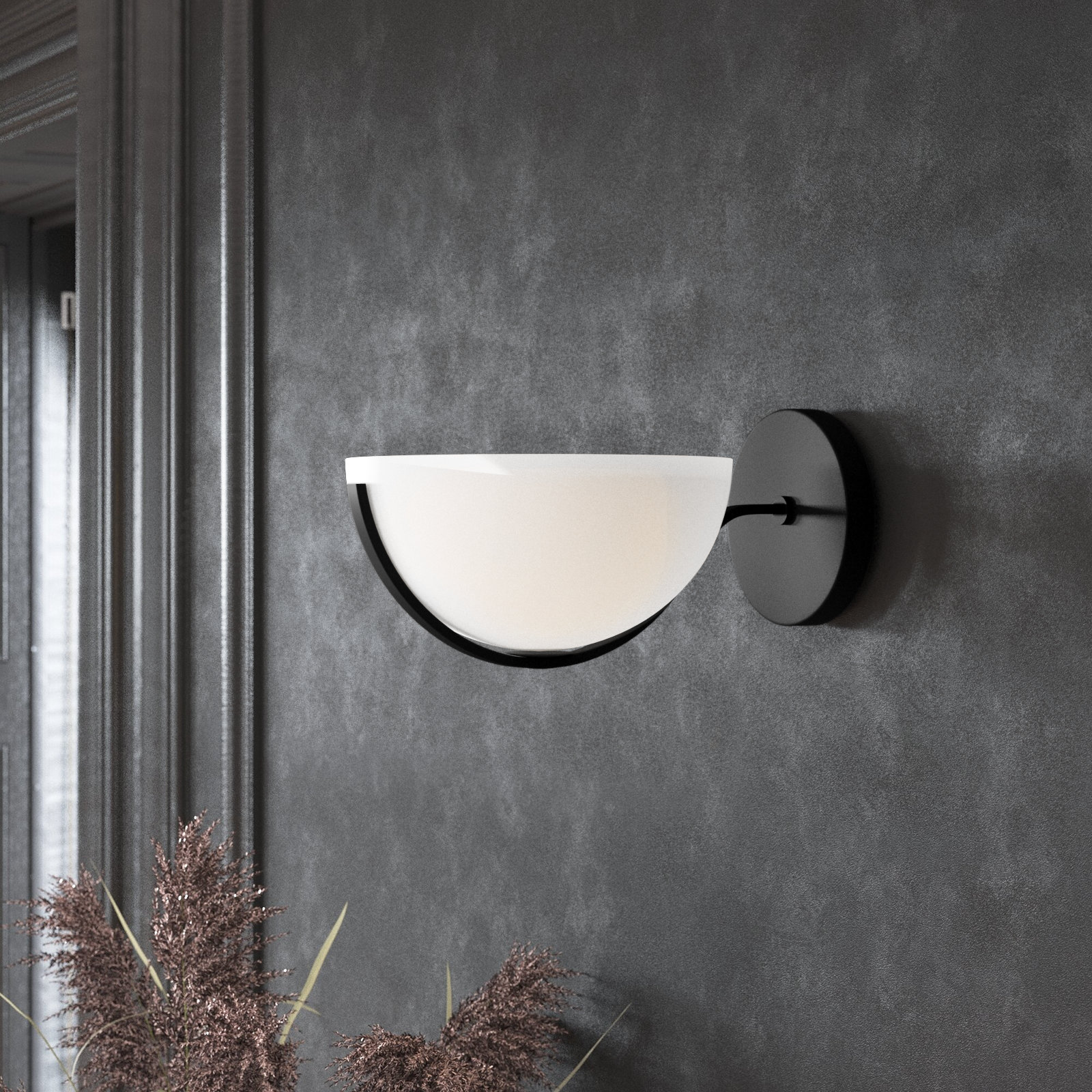 River Single Light Glass Dimmable Half Moon