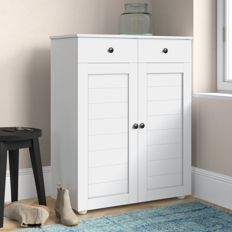 Abdalrahman 12 Pair Shoe Storage Cabinet, Snow White