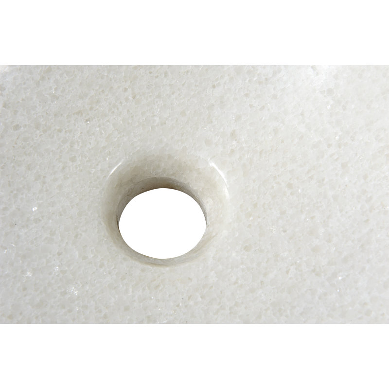 Nora 16.5'' White Marble Stone Circular Bathroom Sink