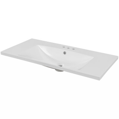 Wenty 18.03'' White Ceramic Rectangular Bathroom Sink
