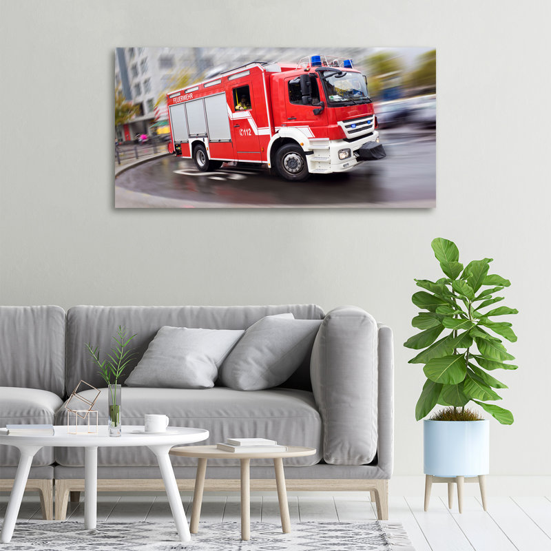 Fire Truck - No Frame Print on Canvas