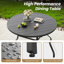 Tables de patio de 47 po avec plateau à lattes moderne en métal pour piscine