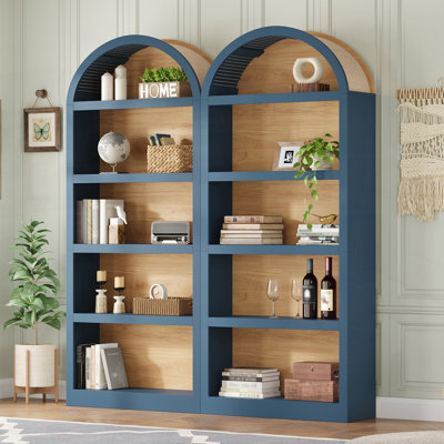 Freestanding Tall Bookshelves Set of 2