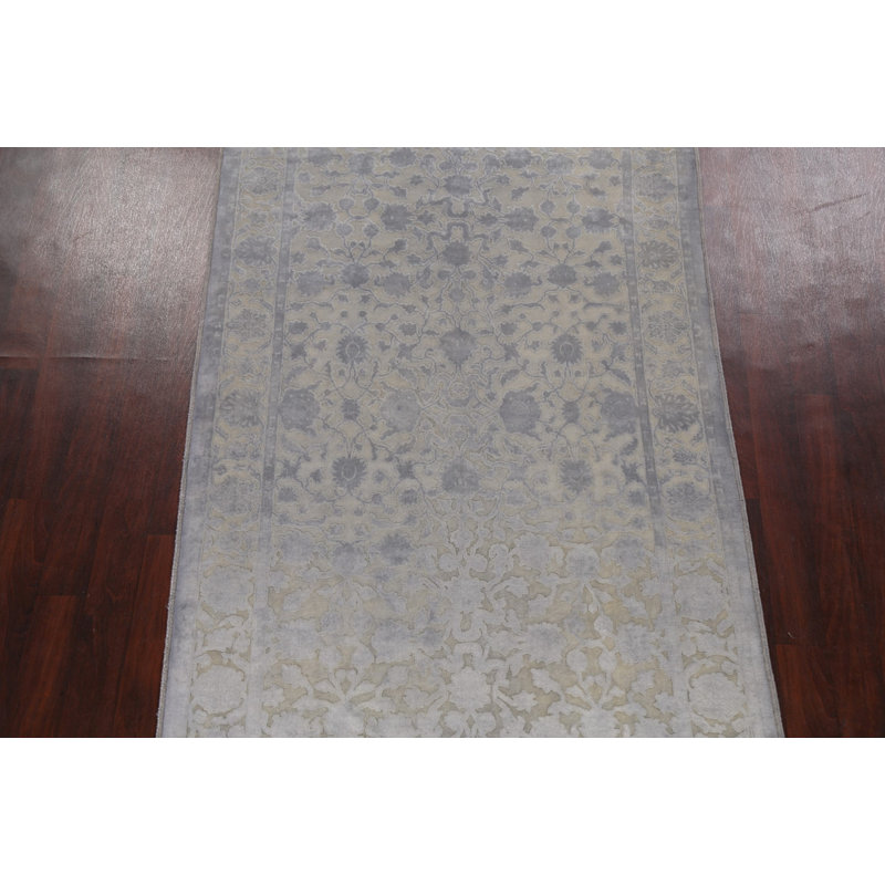 Tapis oriental Oushak Chobi à motif de teinture végétale noué à la main 5 x 8