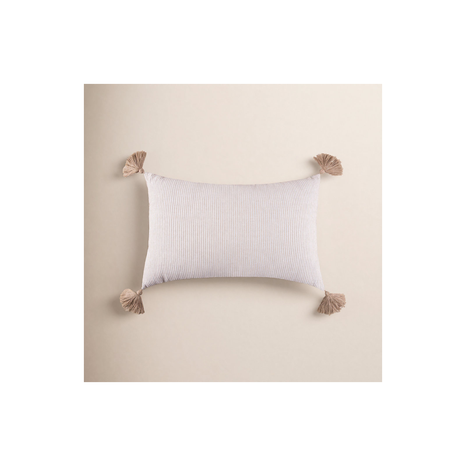 Fairlee Cotton Striped Lumbar Pillow, Brown