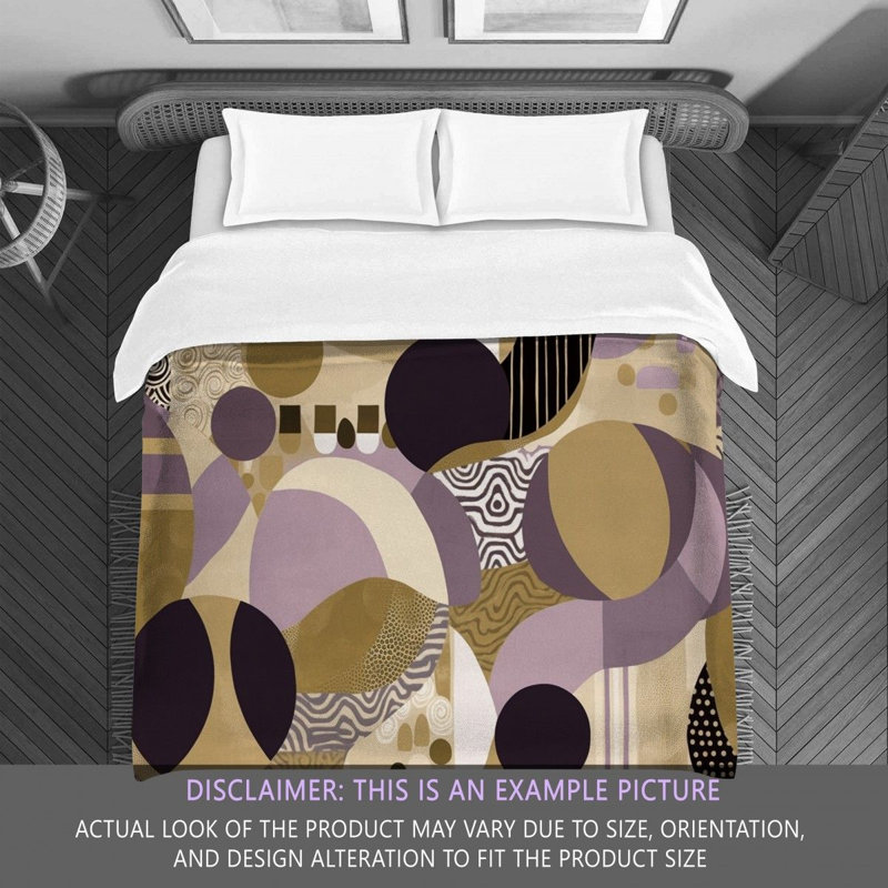 Funky Bedding, Twin Comforter, Gold/Purple Abstract
