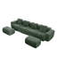 Canapé modulaire en U de style moderne à 4 places avec passepoil à bordure française, canapé à 4 places avec coussins décoratifs et 2 repose-pieds mobiles-1613315302