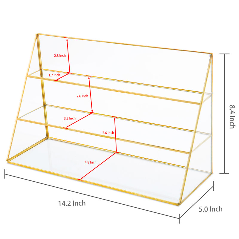 3-Tier Retail Glass Display Showcase Jewellery Stand