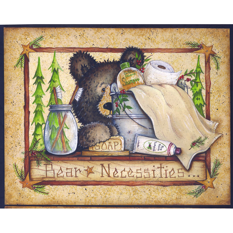 «Bear N Nécessities» par Mary Ann June - impression sur toile tendue, H 30 po x l 40 po