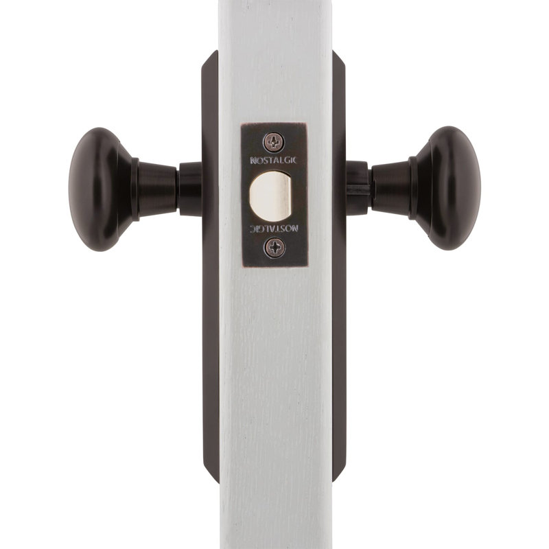 New York Plate with New York Door Knob, Timeless Bronze, 2-3/8"