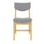 Chaise de salle à manger rustique 4 pièces - Structure en bois massif avec coussin en tissu gris, chaise d'appoint rembourrée pour la cuisine, la salle à manger, le salon, naturel-130557881-130557880