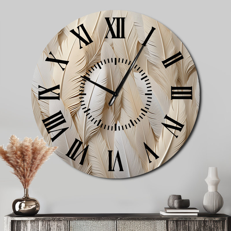 Horloge murale Feathery Plumes, Surdimensionné