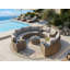 Ensemble de mobilier modulaire de patio avec table ronde et 4 tables d'appoint
