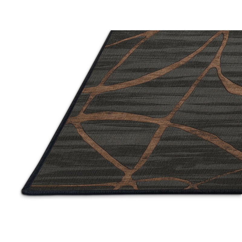 Tapis noir lavable à la machine, Carré 8 pi
