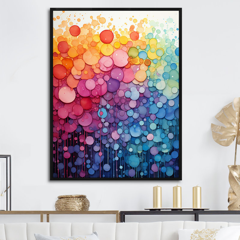 Rainbow Infinite Intricacies I - Rainbow, H 40 po x l 30 po x P 1,5 po, Cadre flottant noir