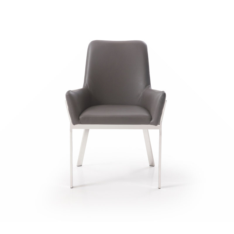 Chaise rembourrée Boaman, Gris, Argent argent