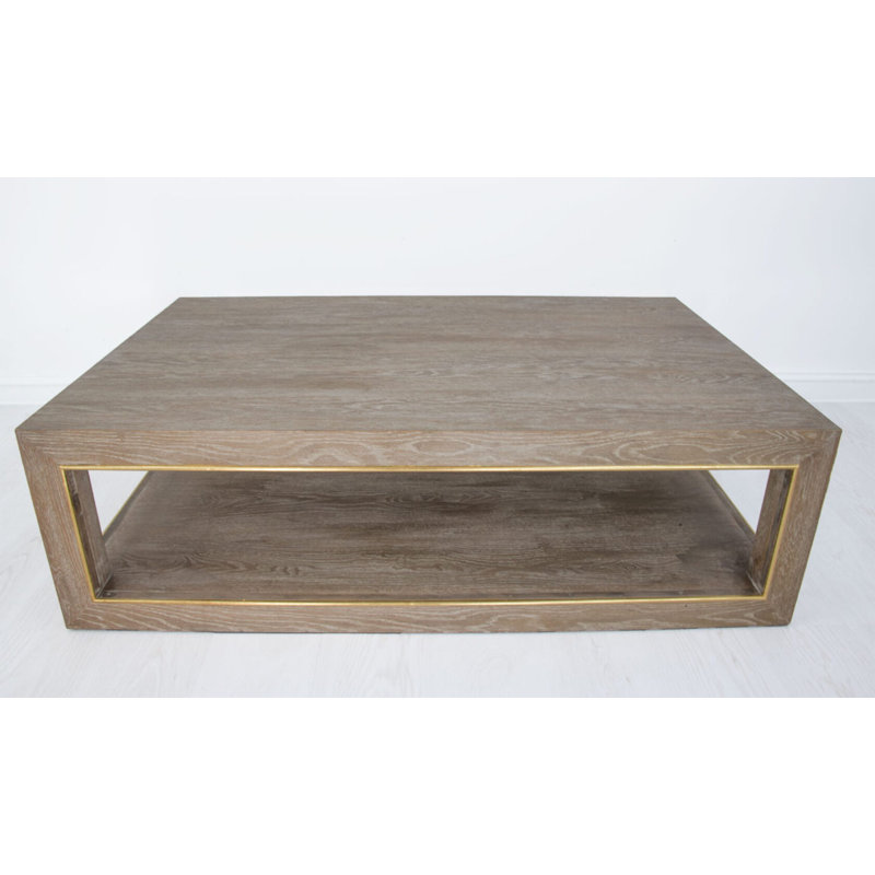 Odette Solid Wood Coffee Table, Natural Oak