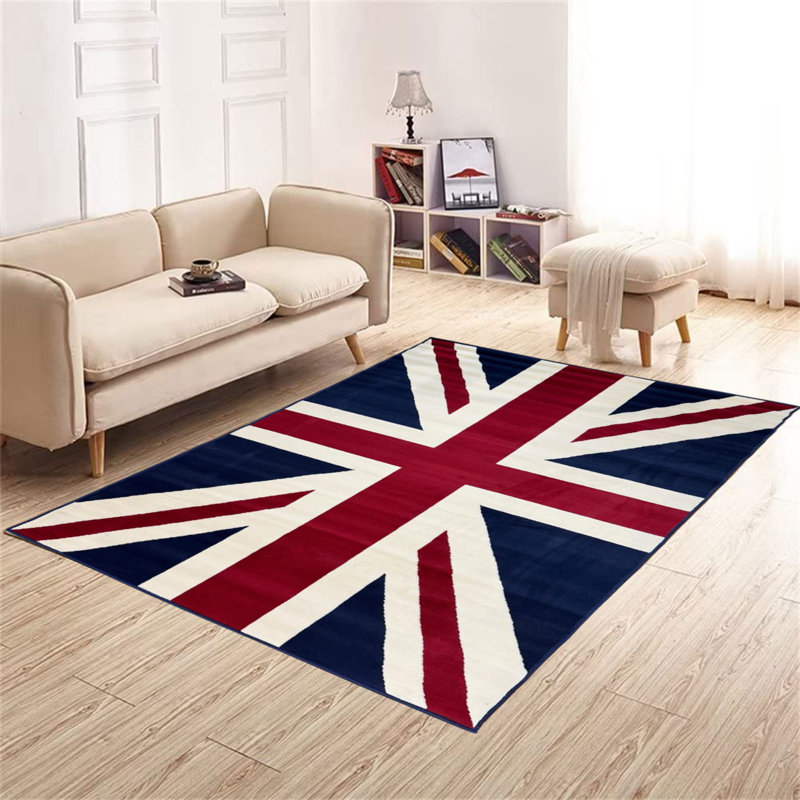 Union Jack Rug British Flag Design Durable Polypropylene Material Fade Resistant Easy Care Ideal for Large Living Room, Lounge, or Master Bedroom