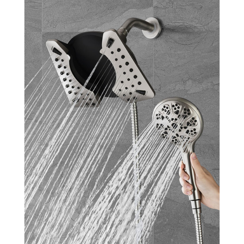 2.5GPM Shower Heads With Handheld Spray Combo, Nickel
