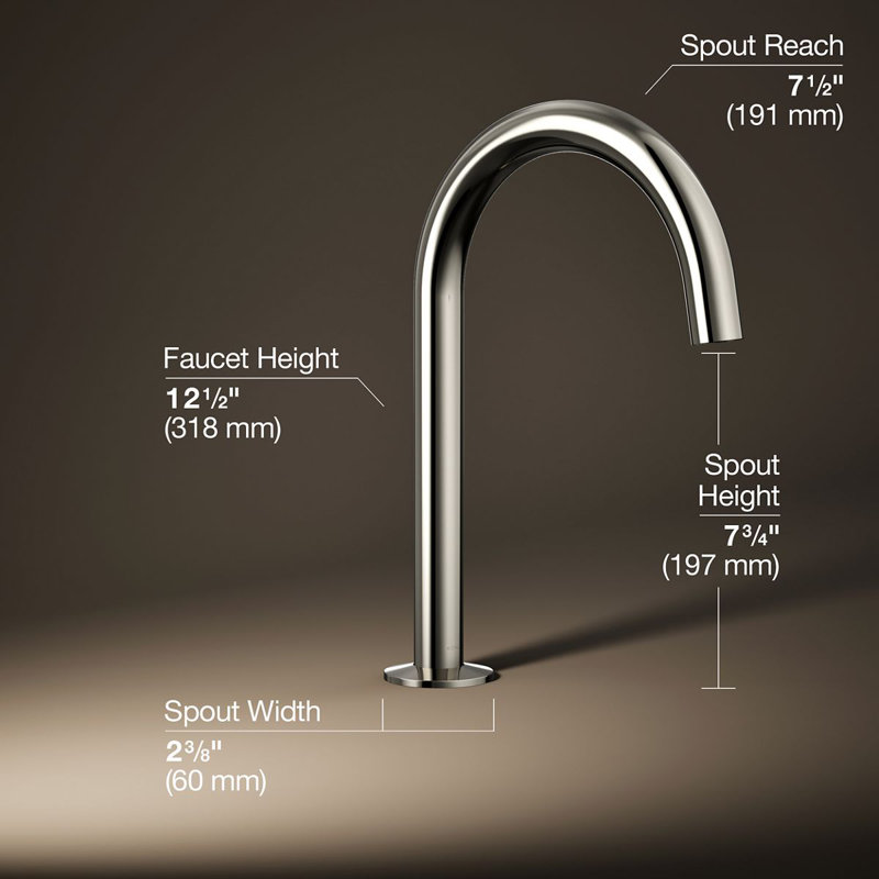 Components Deck-Mount Bath Spout With Tube Design, Polished Nickel